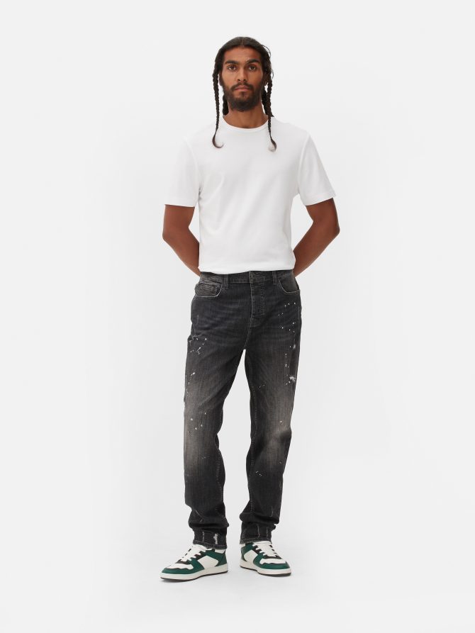 Slim Fit Paint Splash Jeans