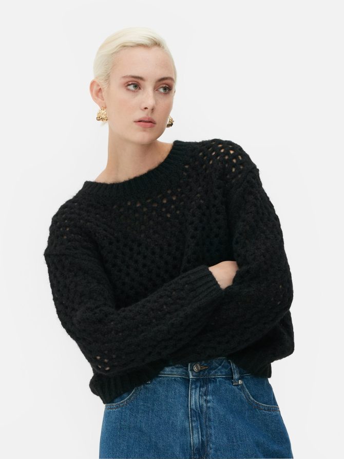 Rita Ora Open Stitch Sweater