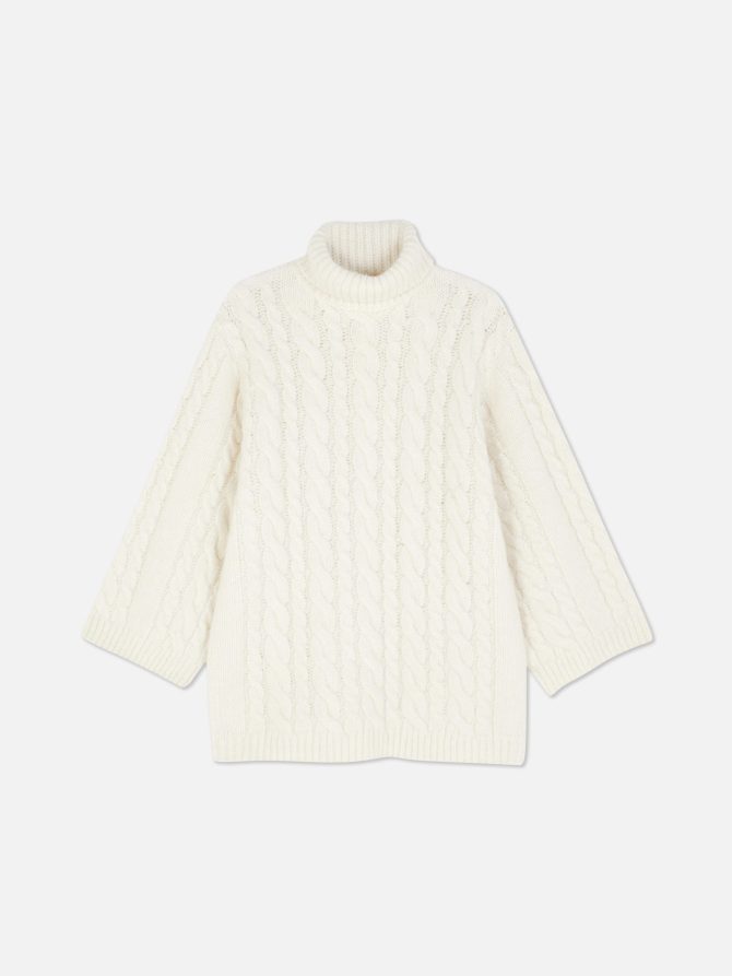 Turtleneck Cable Knit Sweater - Image 5