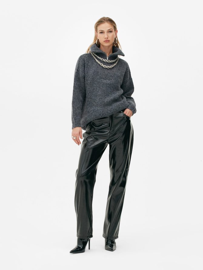 Rita Ora Half Zip Funnel Neck Sweater - Image 2