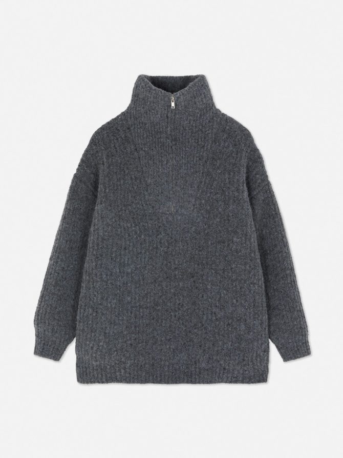 Rita Ora Half Zip Funnel Neck Sweater - Image 5