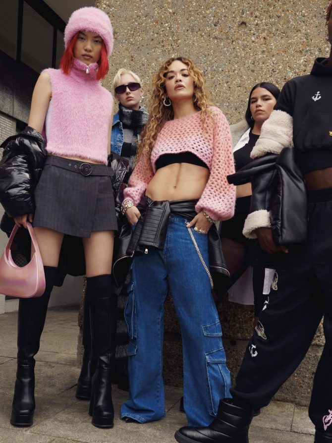 Rita Ora Denim Cargo Jeans