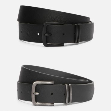 2-Pack Textured Faux Leather Belts