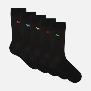 5-Pack Embroidered Socks