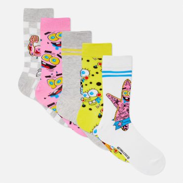 5-Pack SpongeBob SquarePants Crew Socks