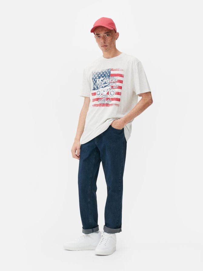 Motorcycle Print T-Shirt