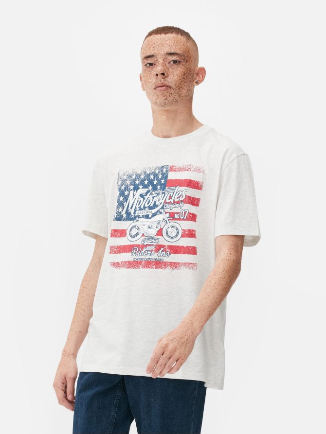 Motorcycle Print T-Shirt - Image 2