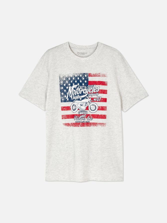 Motorcycle Print T-Shirt - Image 5