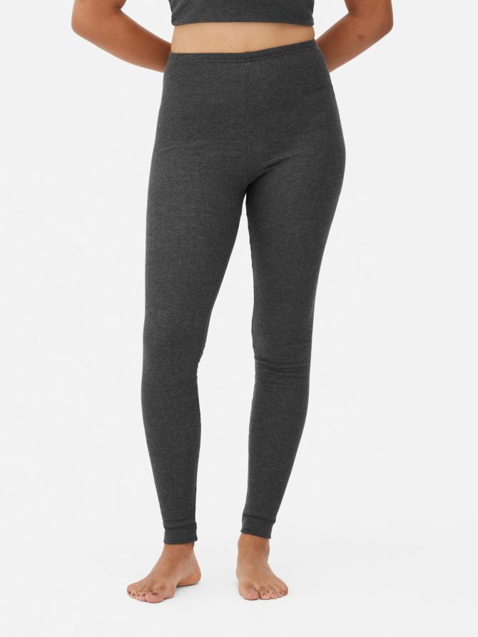 Ribbed Texture Thermal Leggings - Image 2