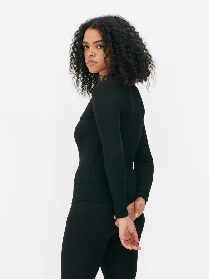 Thermal Ribbed Long Sleeve Top - Image 2