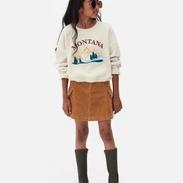 Velour Ribbed Sweatshirt