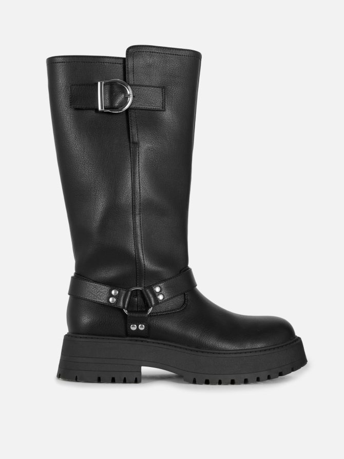 Rita Ora Buckle Biker Boots