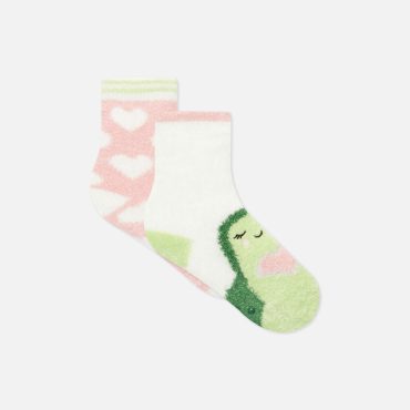 2-Pack Fluffy Avocado Crew Socks