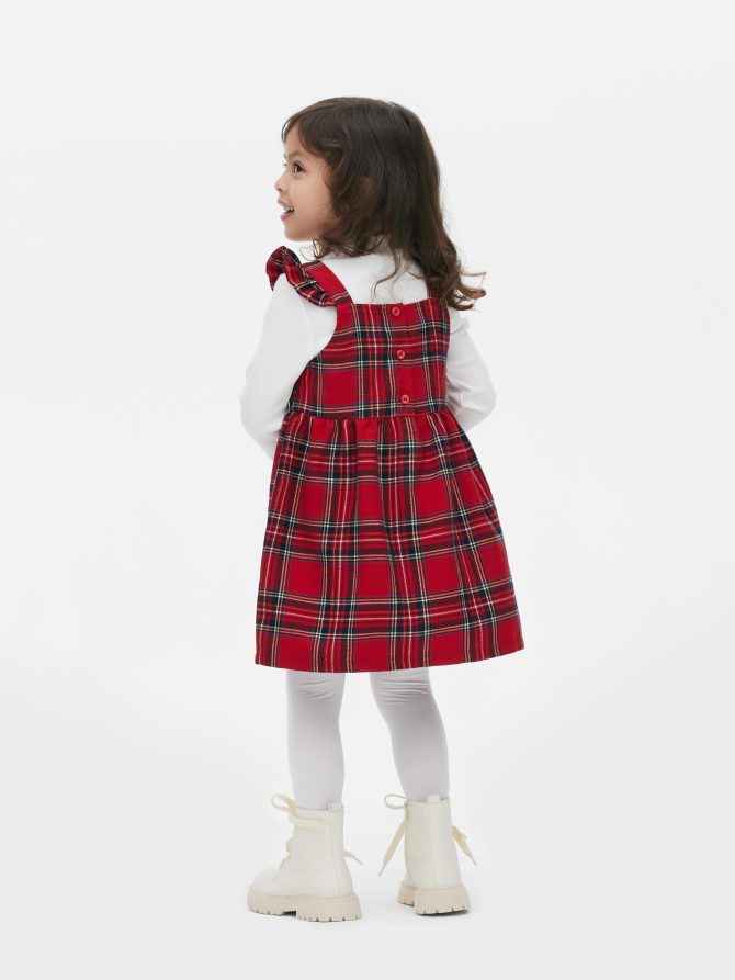 2-in-1 Tartan Overall Dress - Image 2