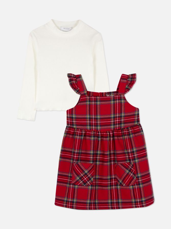2-in-1 Tartan Overall Dress - Image 3