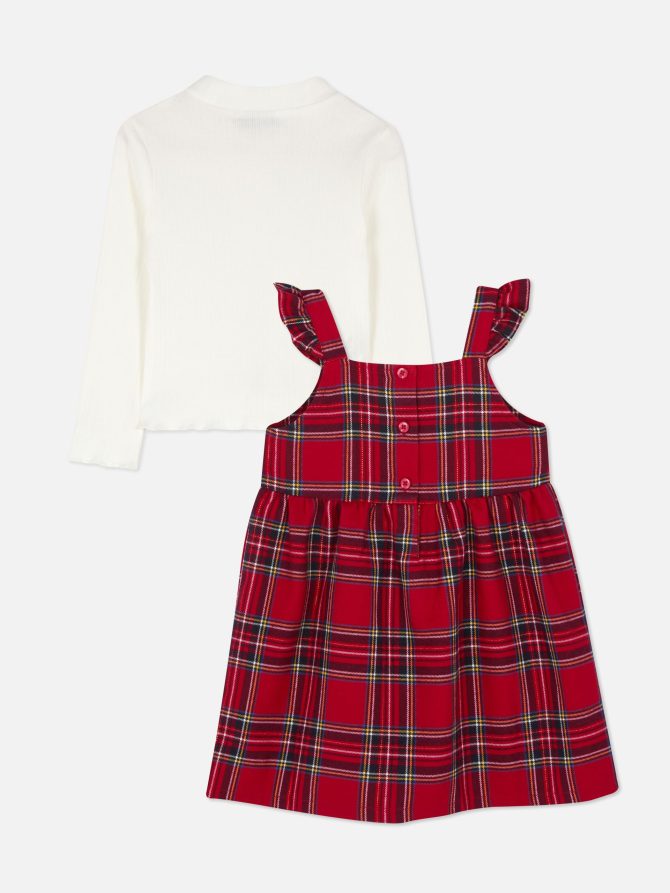 2-in-1 Tartan Overall Dress - Image 4