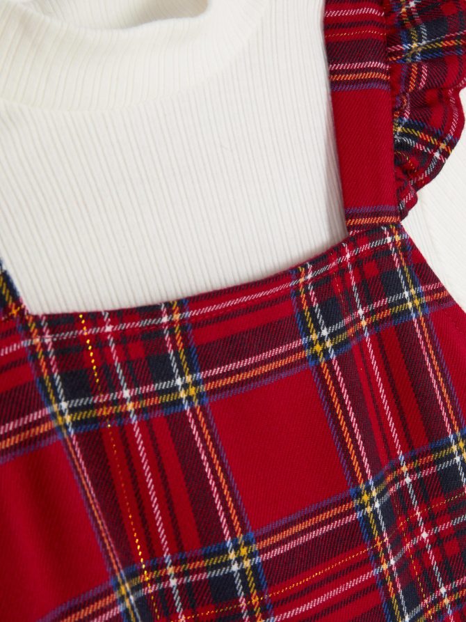 2-in-1 Tartan Overall Dress - Image 5