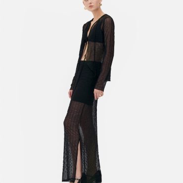 Rita Ora Mesh Tiered Maxi Skirt