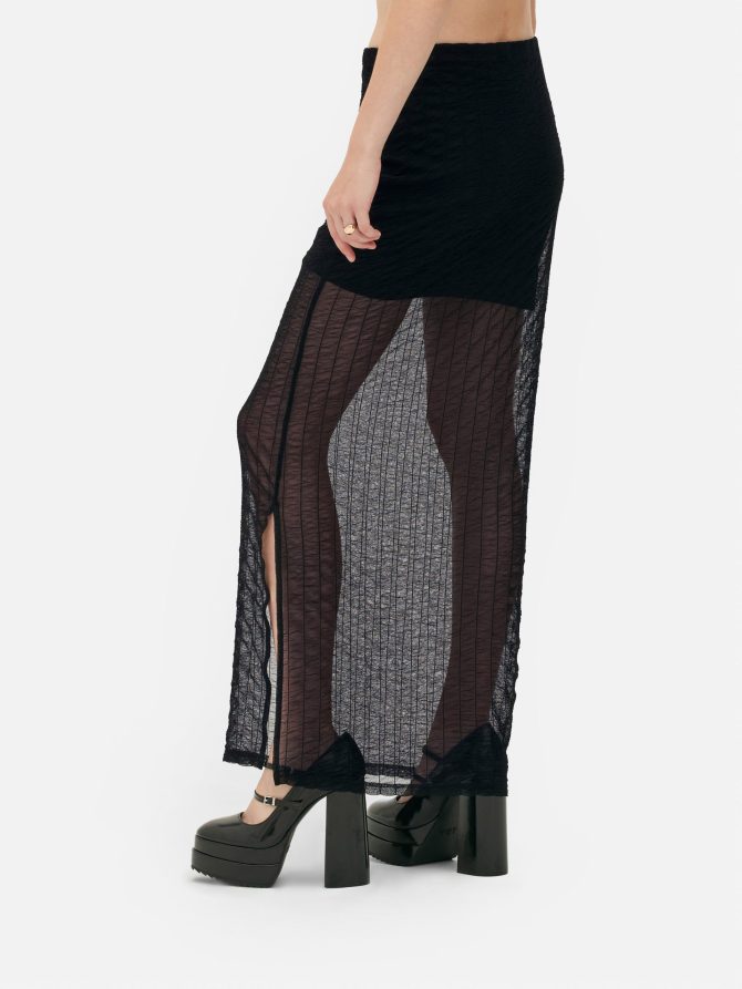 Rita Ora Mesh Tiered Maxi Skirt - Image 4