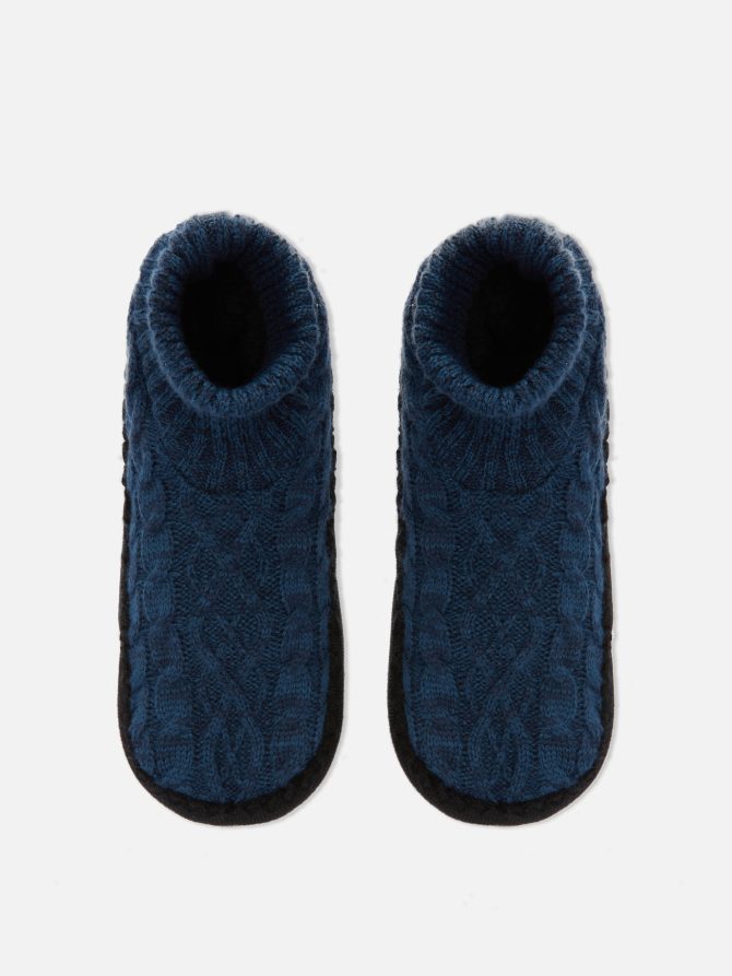 Cable Knit Sock Slippers