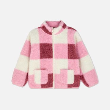 Zip-Up Fleece Check Jacket