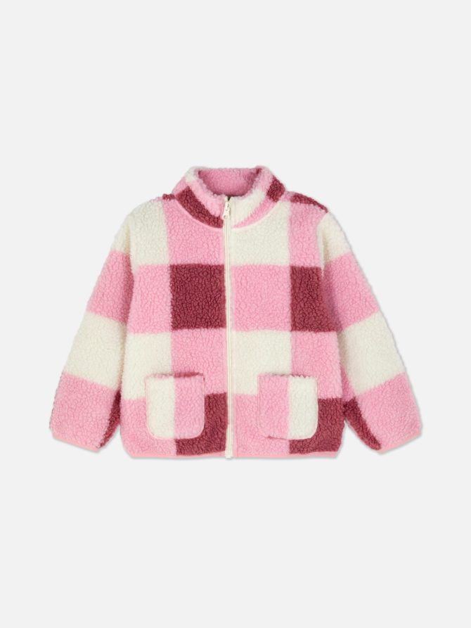 Zip-Up Fleece Check Jacket