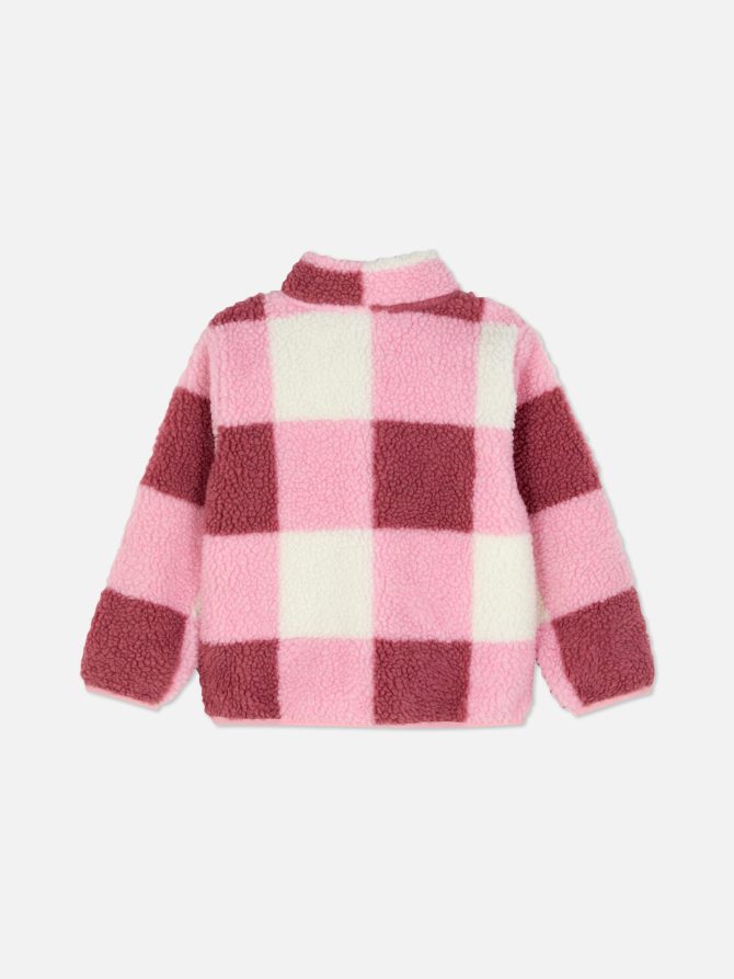 Zip-Up Fleece Check Jacket - Image 2