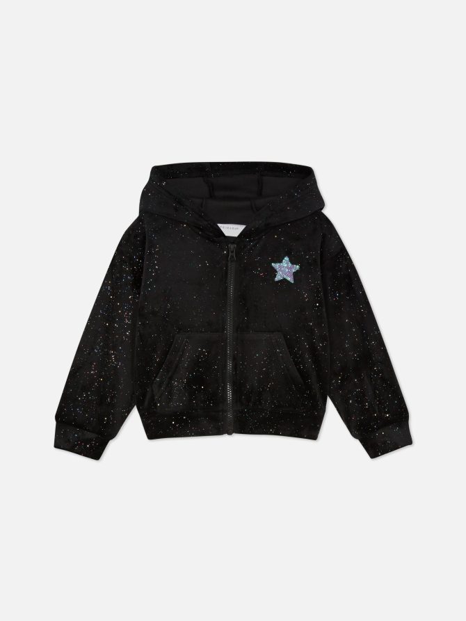 Glitter Velour Hoodie - Image 3
