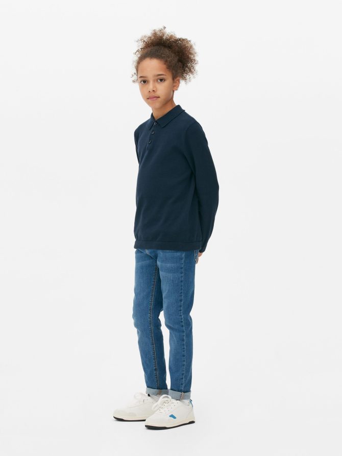 Long Sleeve Knit Polo