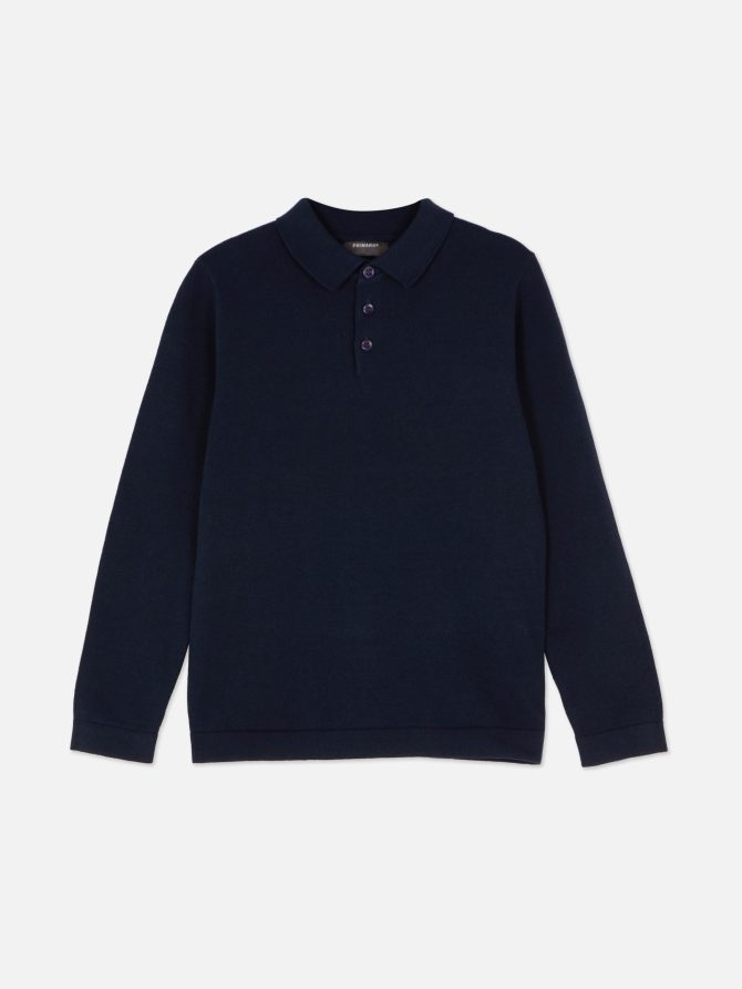 Long Sleeve Knit Polo - Image 3