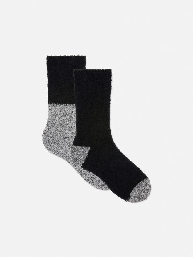 2-Pack Color Block Cozy Socks