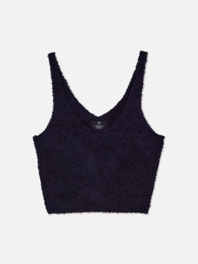 Fluffy Cropped Cami Pajama Top