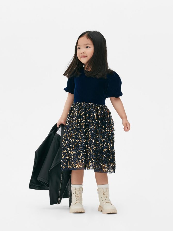 Sequin Velvet Dress