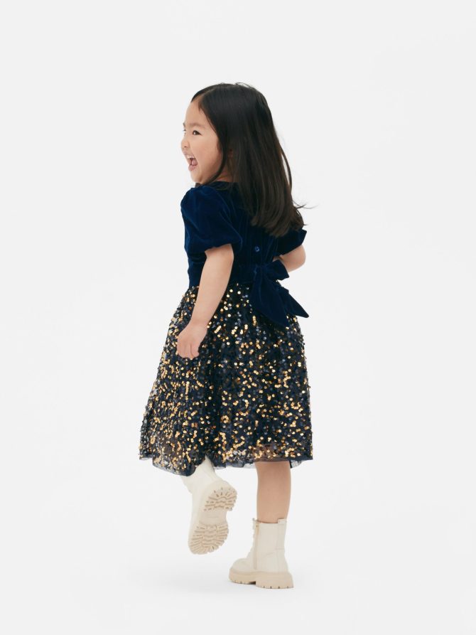 Sequin Velvet Dress - Image 2