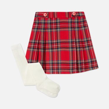 Plaid Skirt and Tights Set
