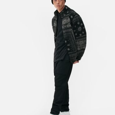Bandana Print Zip Fleece