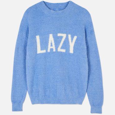 Fluffy Slogan Pajama Sweatshirt