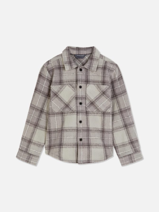 Check Long Sleeve Overshirt - Image 3