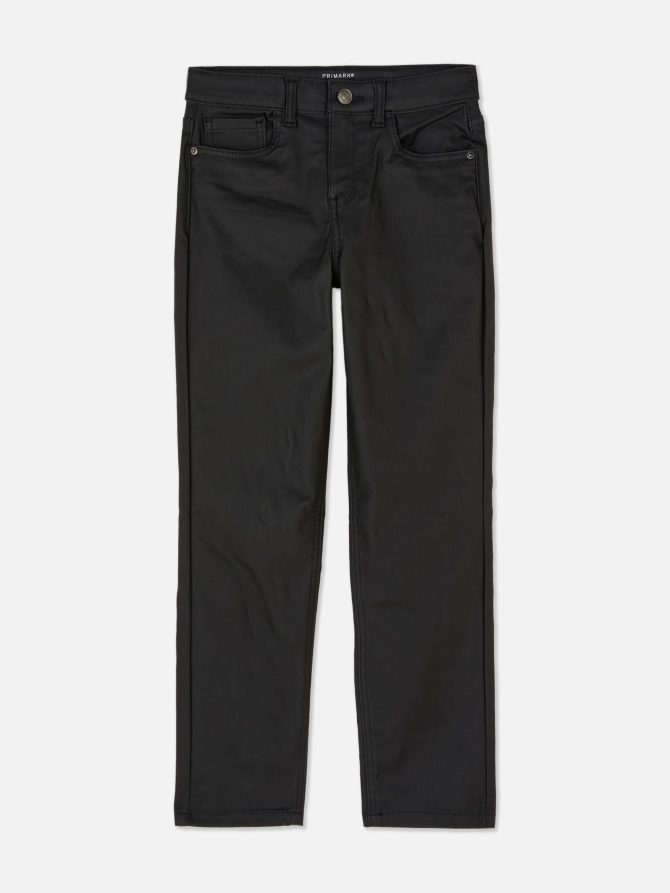 Coated Straight Pants
