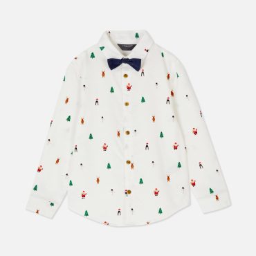 Christmas Bow Tie Oxford Shirt