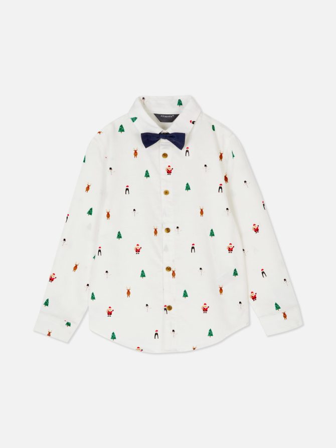 Christmas Bow Tie Oxford Shirt