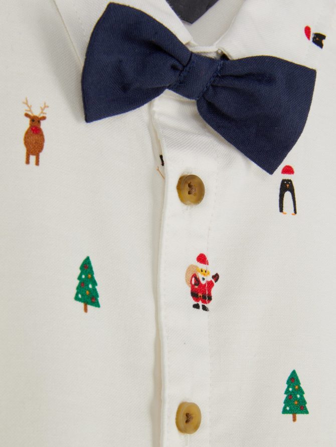 Christmas Bow Tie Oxford Shirt - Image 3
