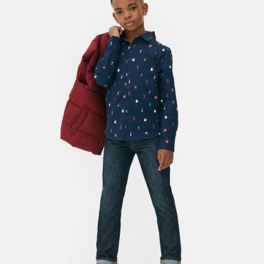 Christmas Print Oxford Shirt