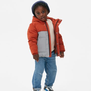 Color Block Puffer Jacket