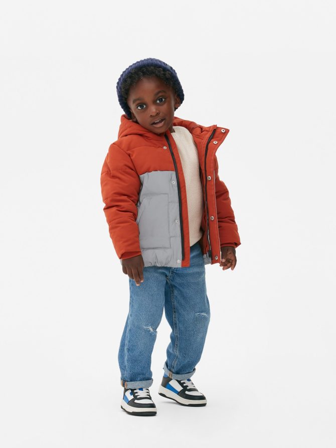 Color Block Puffer Jacket