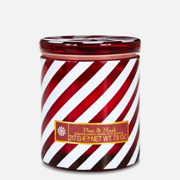 Christmas Scented Candle In Candy Cane Jar