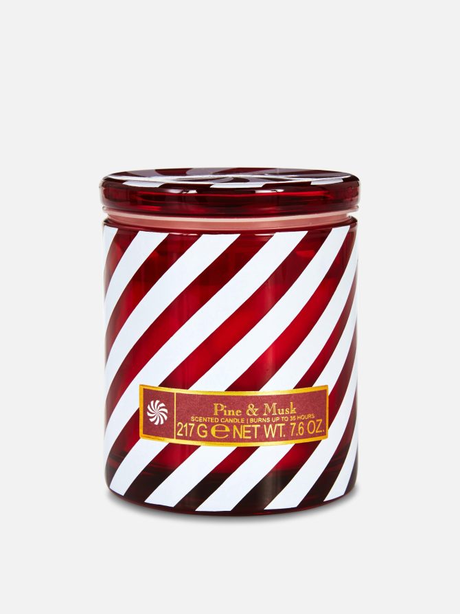 Christmas Scented Candle In Candy Cane Jar
