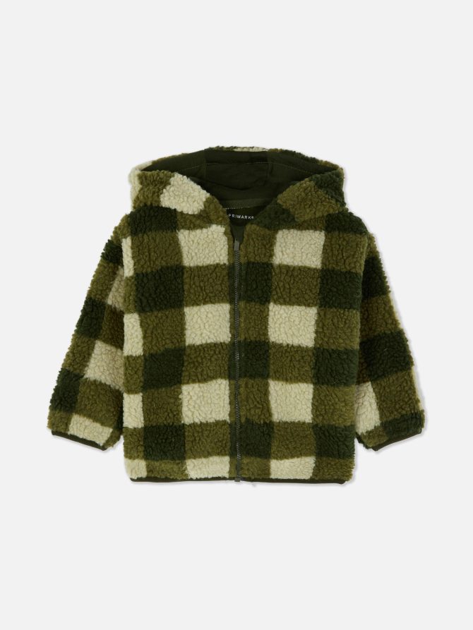 Checked Fleece Zip Jacket - Image 3