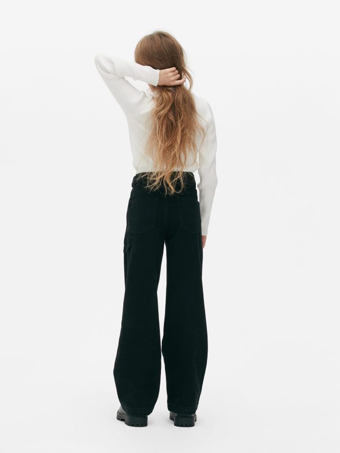 D-Ring Wide Leg Denim Jeans - Image 2