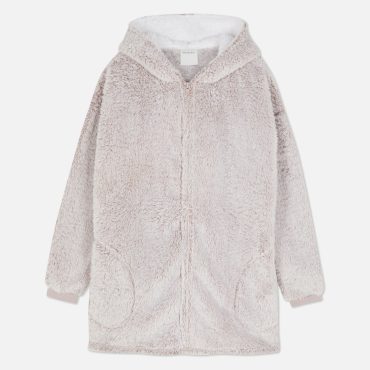 Zip Front Fleece Lounge Hoodie